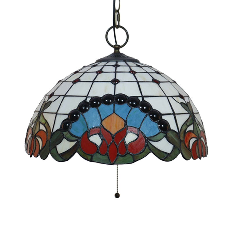 Bowl Cut Glass Pendant Chandelier Victorian 3-Light Black Hanging Ceiling Light for Dining Room Black F Clearhalo 'Ceiling Lights' 'Chandeliers' 'Industrial' 'Middle Century Chandeliers' 'Pendant Lights' 'Tiffany Chandeliers' 'Tiffany close to ceiling' 'Tiffany' Lighting' 2029462
