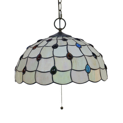 Bowl Cut Glass Pendant Chandelier Victorian 3-Light Black Hanging Ceiling Light for Dining Room Black C Clearhalo 'Ceiling Lights' 'Chandeliers' 'Industrial' 'Middle Century Chandeliers' 'Pendant Lights' 'Tiffany Chandeliers' 'Tiffany close to ceiling' 'Tiffany' Lighting' 2029466