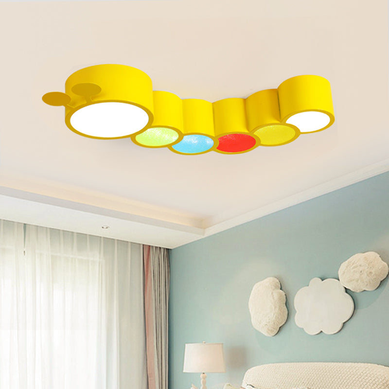 Modern Caterpillar Shaped Flush Mount Light Metal Eye-Caring LED Ceiling Light for Bedroom Clearhalo 'Ceiling Lights' 'Close To Ceiling Lights' 'Close to ceiling' 'Flush mount' Lighting' 202949