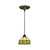 Tiffany Style Domed Drop Pendant 1-Light Stained Art Glass Hanging Ceiling Light Green Clearhalo 'Art Deco Pendants' 'Cast Iron' 'Ceiling Lights' 'Ceramic' 'Crystal' 'Industrial' 'Metal' 'Middle Century Pendants' 'Pendant Lights' 'Pendants' 'Tiffany close to ceiling' 'Tiffany Pendants' 'Tiffany' Lighting' 2029539