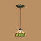 Tiffany Style Domed Drop Pendant 1-Light Stained Art Glass Hanging Ceiling Light Clearhalo 'Art Deco Pendants' 'Cast Iron' 'Ceiling Lights' 'Ceramic' 'Crystal' 'Industrial' 'Metal' 'Middle Century Pendants' 'Pendant Lights' 'Pendants' 'Tiffany close to ceiling' 'Tiffany Pendants' 'Tiffany' Lighting' 2029540
