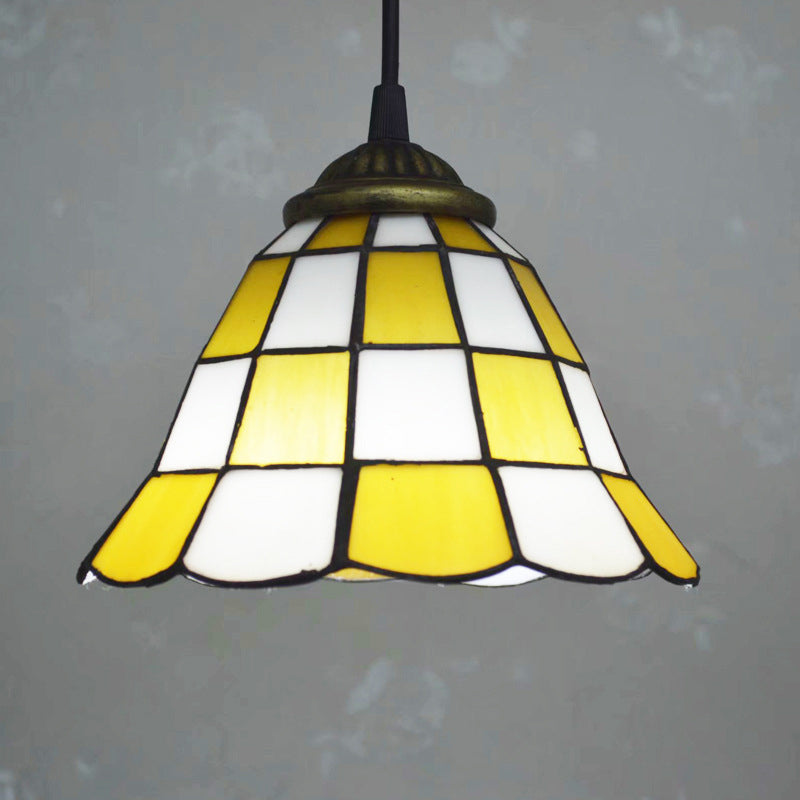 1 Light Pendant Lighting Mission Geometry Hand Cut Glass Hanging Light Fixture in Bronze Bronze A Clearhalo 'Art Deco Pendants' 'Cast Iron' 'Ceiling Lights' 'Ceramic' 'Crystal' 'Industrial' 'Metal' 'Middle Century Pendants' 'Pendant Lights' 'Pendants' 'Tiffany close to ceiling' 'Tiffany Pendants' 'Tiffany' Lighting' 2029570