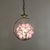Bronze 1-Head Pendant Light Kit Baroque Metal C-Frame Hanging Lighting with Geometry Cut Glass Shade Pink Clearhalo 'Art Deco Pendants' 'Cast Iron' 'Ceiling Lights' 'Ceramic' 'Crystal' 'Industrial' 'Metal' 'Middle Century Pendants' 'Pendant Lights' 'Pendants' 'Tiffany close to ceiling' 'Tiffany Pendants' 'Tiffany' Lighting' 2029575