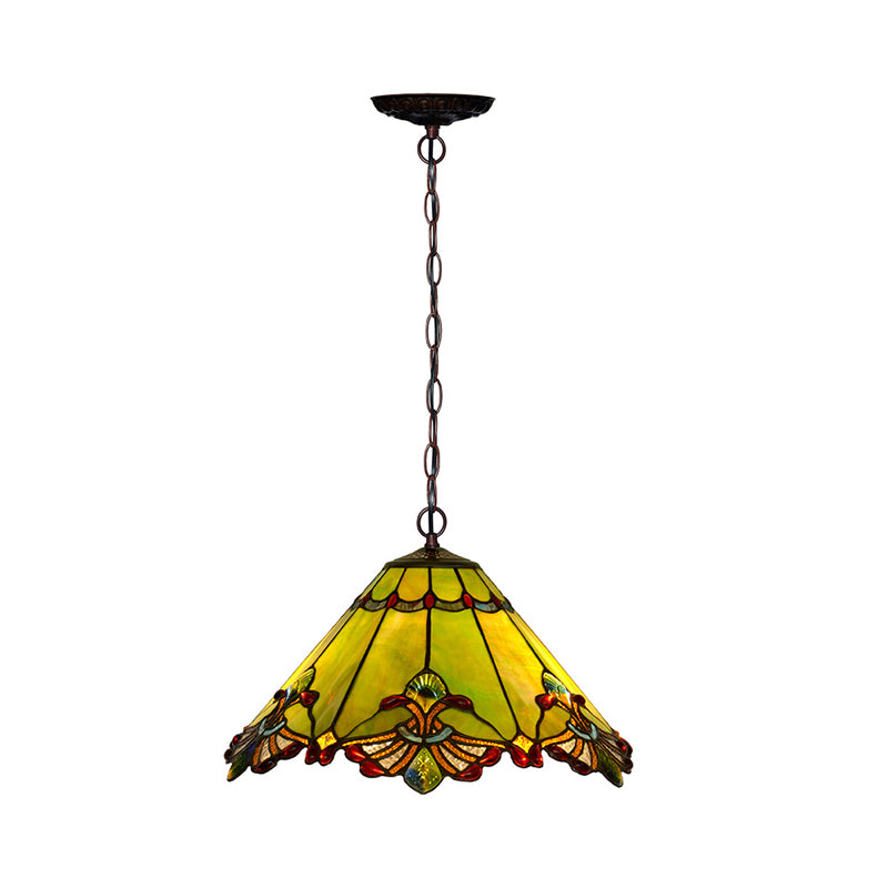 2-Light Chandelier Lamp Mission Hand Rolled Art Glass Pendant Lighting Fixture in Green Clearhalo 'Ceiling Lights' 'Chandeliers' 'Close To Ceiling Lights' 'Industrial' 'Middle Century Chandeliers' 'Tiffany Chandeliers' 'Tiffany close to ceiling' 'Tiffany' Lighting' 2029617