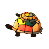 Cut Glass Turtle Mom and Baby Table Light Tiffany 1 Head Nightstand Lamp for Bedroom Clearhalo 'Lamps' 'Table Lamps' Lighting' 2029686