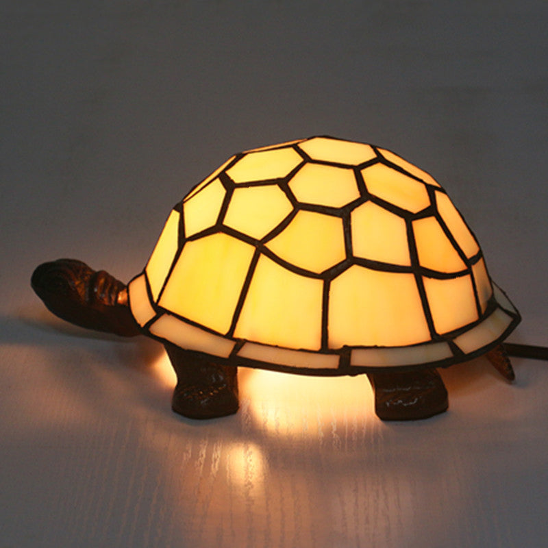 Turtle Lamp 1 Bulb Turtle Shaped Table Lamp Baroque Stained Art Glass Night Light ...