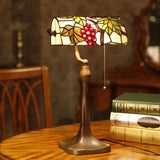 Grape and Leaf Piano Lighting 1 Light Hand Cut Glass Victorian Night Lamp with Pull Chain Clearhalo 'Lamps' 'Table Lamps' Lighting' 2029730
