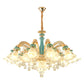 Petal Ceiling Pendant Light Simple Frosted Glass Living Room Crystal Hanging Chandelier in Gold Clearhalo 'Ceiling Lights' 'Chandeliers' 'Modern Chandeliers' 'Modern' Lighting' 2029808