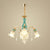 Petal Ceiling Pendant Light Simple Frosted Glass Living Room Crystal Hanging Chandelier in Gold 3 Gold Clearhalo 'Ceiling Lights' 'Chandeliers' 'Modern Chandeliers' 'Modern' Lighting' 2029815