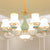 Pear Shade Living Room Drop Lamp Opal Glass Modernist Ceramics Chandelier Light Fixture 6 White Clearhalo 'Ceiling Lights' 'Chandeliers' 'Modern Chandeliers' 'Modern' Lighting' 2029865