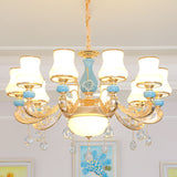 Tapered Pendant Chandelier Modernist Opal Frosted Glass Gold Hanging Light Kit with Crystal Accent Clearhalo 'Ceiling Lights' 'Chandeliers' 'Modern Chandeliers' 'Modern' Lighting' 2029896