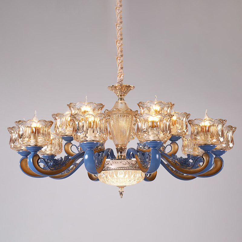 Curving Ceiling Chandelier Modernist Glass Blue Pendant Lighting Fixture with Glass Shade Clearhalo 'Ceiling Lights' 'Chandeliers' 'Clear' 'Industrial' 'Modern Chandeliers' 'Modern' 'Tiffany' 'Traditional Chandeliers' Lighting' 2029996