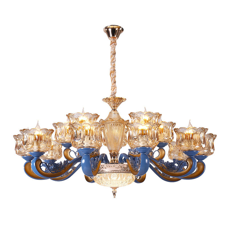 Curving Ceiling Chandelier Modernist Glass Blue Pendant Lighting Fixture with Glass Shade Clearhalo 'Ceiling Lights' 'Chandeliers' 'Clear' 'Industrial' 'Modern Chandeliers' 'Modern' 'Tiffany' 'Traditional Chandeliers' Lighting' 2029998