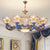 Curving Ceiling Chandelier Modernist Glass Blue Pendant Lighting Fixture with Glass Shade Clear 1 Tier Clearhalo 'Ceiling Lights' 'Chandeliers' 'Clear' 'Industrial' 'Modern Chandeliers' 'Modern' 'Tiffany' 'Traditional Chandeliers' Lighting' 2029999