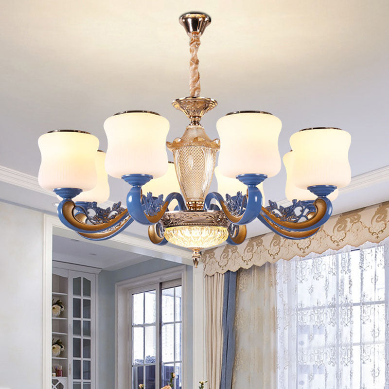 Curving Ceiling Chandelier Modernist Glass Blue Pendant Lighting Fixture with Glass Shade Clearhalo 'Ceiling Lights' 'Chandeliers' 'Clear' 'Industrial' 'Modern Chandeliers' 'Modern' 'Tiffany' 'Traditional Chandeliers' Lighting' 2030002