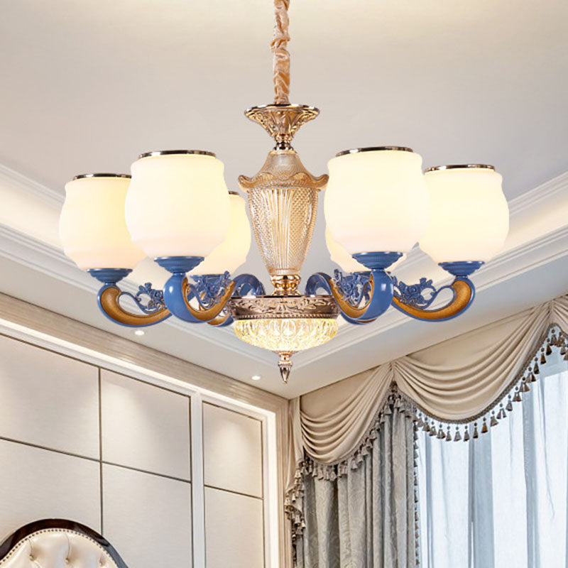 Curving Ceiling Chandelier Modernist Glass Blue Pendant Lighting Fixture with Glass Shade White 1 Tier Clearhalo 'Ceiling Lights' 'Chandeliers' 'Clear' 'Industrial' 'Modern Chandeliers' 'Modern' 'Tiffany' 'Traditional Chandeliers' Lighting' 2030003