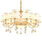 Frosted Glass Curve Chandelier Lighting Minimal Hanging Ceiling Light with Crystal Accent in Gold Clearhalo 'Ceiling Lights' 'Chandeliers' 'Modern Chandeliers' 'Modern' Lighting' 2030061
