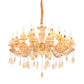 Candelabra Living Room Pendant Chandelier Country Jade Gold Hanging Lighting with Crystal Droplet Clearhalo 'Ceiling Lights' 'Chandeliers' Lighting' options 2030114