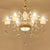 Gold Petal Chandelier Lamp Contemporary Jade Suspension Light with Crystal Draping 6 Gold Clearhalo 'Ceiling Lights' 'Chandeliers' 'Modern Chandeliers' 'Modern' Lighting' 2030123