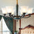 Flower Chandelier Lighting Minimalist Frosted Glass Living Room Ceiling Pendant Light in Blackish Green 6 Blackish Green Clearhalo 'Ceiling Lights' 'Chandeliers' 'Glass shade' 'Glass' 'Modern Chandeliers' 'Modern' Lighting' 2030320