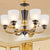 Frosted Glass Bell Chandelier Light Contemporary Hanging Lamp Kit in Gold for Living Room Gold Clearhalo 'Ceiling Lights' 'Chandeliers' 'Modern Chandeliers' 'Modern' Lighting' 2030333