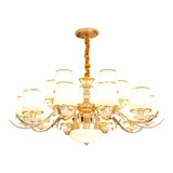Opal Glass Barrel Chandelier Modernist Gold Pendant Lighting Fixture with Curving Arm Clearhalo 'Ceiling Lights' 'Chandeliers' 'Glass shade' 'Glass' 'Modern Chandeliers' 'Modern' Lighting' 2030352