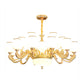 Tapered Drop Pendant Simple White Glass Gold Chandelier Lighting Fixture with Scrolled Arm Clearhalo 'Ceiling Lights' 'Chandeliers' 'Modern Chandeliers' 'Modern' Lighting' 2030361