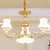Gold Flared Drop Lamp Modernism Opaline Glass Chandelier Light Fixture for Living Room 3 Gold Clearhalo 'Ceiling Lights' 'Chandeliers' 'Modern Chandeliers' 'Modern' Lighting' 2030383