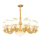 Nordic Flared Chandelier Lamp Milky Glass Living Room Hanging Ceiling Light in Gold Clearhalo 'Ceiling Lights' 'Chandeliers' 'Modern Chandeliers' 'Modern' Lighting' 2030400