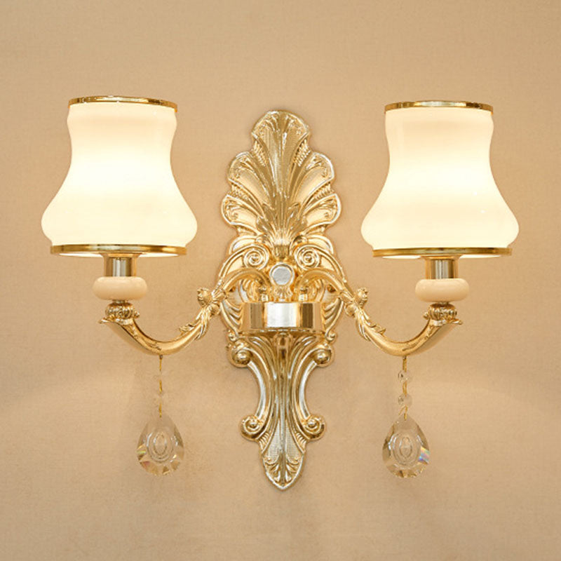 Opaline Glass Curved Chandelier Lighting Simple Ceiling Suspension Lamp for Living Room 2 White Clearhalo 'Ceiling Lights' 'Chandeliers' 'Modern Chandeliers' 'Modern' Lighting' 2030418