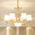 Gourd White Glass Hanging Light Kit Modernity Gold Pendant Chandelier for Living Room 6 White Clearhalo 'Ceiling Lights' 'Chandeliers' 'Modern Chandeliers' 'Modern' Lighting' 2030443