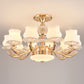 Simplicity Flower Semi Mount Lighting Opal Glass Living Room Ceiling Light Fixture in Gold 10 Gold Clearhalo 'Ceiling Lights' 'Close To Ceiling Lights' 'Close to ceiling' 'Semi-flushmount' Lighting' 2030466