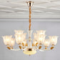 Blossom Hanging Ceiling Light Modern Style Clear Textured Glass Living Room Chandelier Lighting in Ivory Clearhalo 'Ceiling Lights' 'Chandeliers' 'Glass shade' 'Glass' 'Modern Chandeliers' 'Modern' Lighting' 2030491