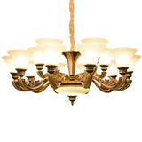 Modernism Pendant Lamp Gold Paneled Bell Hanging Chandelier with Opaline Frosted Glass Shade Clearhalo 'Ceiling Lights' 'Chandeliers' 'Modern Chandeliers' 'Modern' Lighting' 2030571