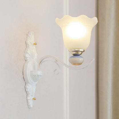 Nordic Blossom Hanging Lighting White Glass Living Room Chandelier Light Fixture 1 White Clearhalo 'Ceiling Lights' 'Chandeliers' 'Glass shade' 'Glass' 'Modern Chandeliers' 'Modern' Lighting' 2030595