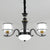 Dual Cylinder Pendant Lighting Modernist Clear and White Glass Black Chandelier Light Fixture for Living Room 3 Black Clearhalo 'Ceiling Lights' 'Chandeliers' 'Glass shade' 'Glass' 'Modern Chandeliers' 'Modern' Lighting' 2030618