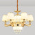 Bucket Chandelier Lamp Modernist White Glass Suspension Pendant Light with Crystal Draping 6 White Clearhalo 'Ceiling Lights' 'Chandeliers' 'Modern Chandeliers' 'Modern' Lighting' 2030635