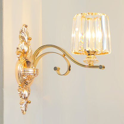 Clear Crystal Cylinder Chandelier Lamp Modernity Pendant Lighting Fixture in Gold 1 Clear Clearhalo 'Ceiling Lights' 'Chandeliers' 'Clear' 'Industrial' 'Modern Chandeliers' 'Modern' 'Tiffany' 'Traditional Chandeliers' Lighting' 2030692