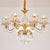 Flower Clear Crystal Pendant Chandelier Contemporary Rose Gold Hanging Ceiling Light for Living Room 6 Clear Clearhalo 'Ceiling Lights' 'Chandeliers' 'Clear' 'Industrial' 'Modern Chandeliers' 'Modern' 'Tiffany' 'Traditional Chandeliers' Lighting' 2030710
