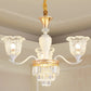Clear Crystal Flower Ceiling Chandelier Simple White Pendant Light Kit for Dining Room 3 Clear Clearhalo 'Ceiling Lights' 'Chandeliers' 'Clear' 'Industrial' 'Modern Chandeliers' 'Modern' 'Tiffany' 'Traditional Chandeliers' Lighting' 2030721