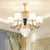 Gold Conic Chandelier Lighting Modernism Opaline Glass Pendant Light Kit with Crystal Accent 6 Gold Clearhalo 'Ceiling Lights' 'Chandeliers' 'Modern Chandeliers' 'Modern' Lighting' 2030740