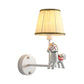 Single-Bulb Bedroom Wall Light Fixture Cartoon White Wall Mount Light with Conical Fabric Shade Clearhalo 'Wall Lamps & Sconces' 'Wall Lights' Lighting' 2030843