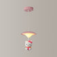 Pink Mushroom Ceiling Lamp Kid LED Metal Hanging Light Fixture with Cartoon Figurine for Bedroom Clearhalo 'Ceiling Lights' 'Pendant Lights' 'Pendants' Lighting' 2030853