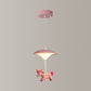 Pink Mushroom Ceiling Lamp Kid LED Metal Hanging Light Fixture with Cartoon Figurine for Bedroom Clearhalo 'Ceiling Lights' 'Pendant Lights' 'Pendants' Lighting' 2030857