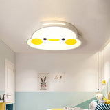 Animal Flush Mount Lamp Kid Metal LED Nursery Flushmount Ceiling Fixture in White White Yellow Duck Clearhalo 'Ceiling Lights' 'Close To Ceiling Lights' 'Close to ceiling' 'Flush mount' Lighting' 2031079