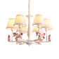 Pink Empire Shade Chandelier Light Kid Fabric Hanging Ceiling Light with Unicorn Decor Clearhalo 'Ceiling Lights' 'Chandeliers' Lighting' options 2031147