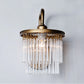 Drum Living Room Wall Light Vintage Crystal Bead/Stick 1/2 Lights Antique Brass Sconce Light Clearhalo 'Wall Lamps & Sconces' 'Wall Lights' Lighting' 203173