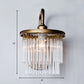 Drum Living Room Wall Light Vintage Crystal Bead/Stick 1/2 Lights Antique Brass Sconce Light Clearhalo 'Wall Lamps & Sconces' 'Wall Lights' Lighting' 203174