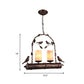 2 Lights Cluster Pendant Country Style Candle Metal Hanging Lamp in Rust with/without Marble Shade Clearhalo 'Ceiling Lights' 'Pendant Lights' 'Pendants' Lighting' 203350