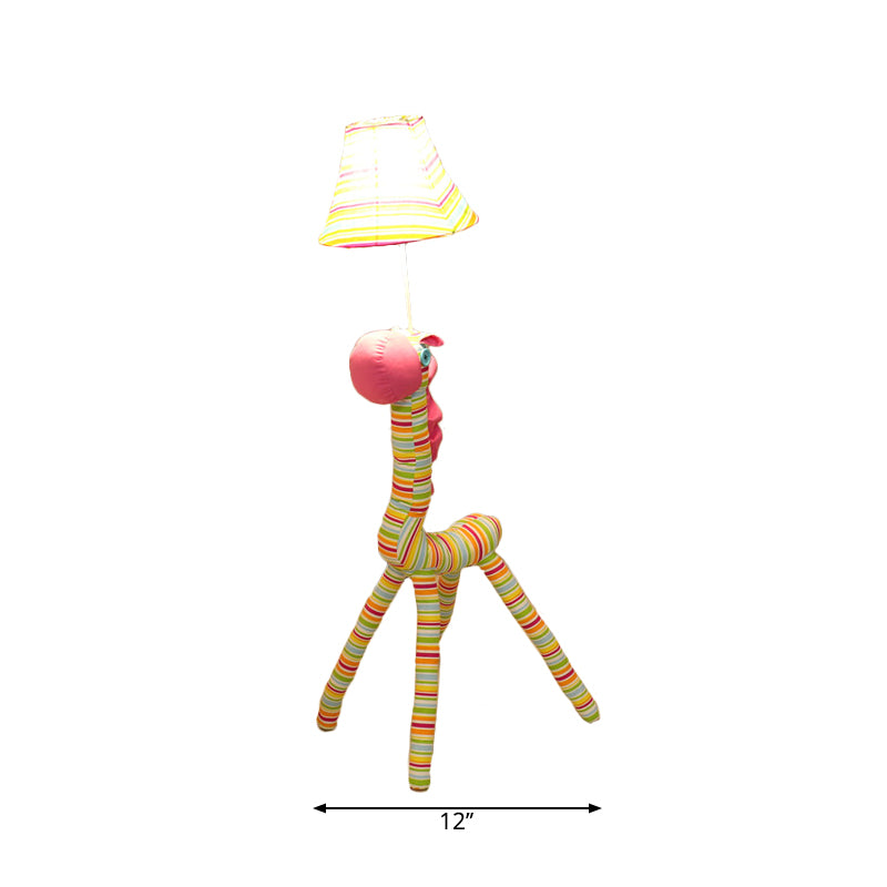 Living Room Stripe Giraffe Floor Light Fabric 1 Light Cartoon Multi-Colored Floor Lamp Clearhalo 'Floor Lamps' 'Lamps' Lighting' 203378